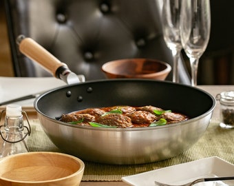 Sartén antiadherente de aluminio fundido premium Hokuriku Shi-Mystar de 30 cm (11,8 pulgadas), ligera, fabricada en Japón