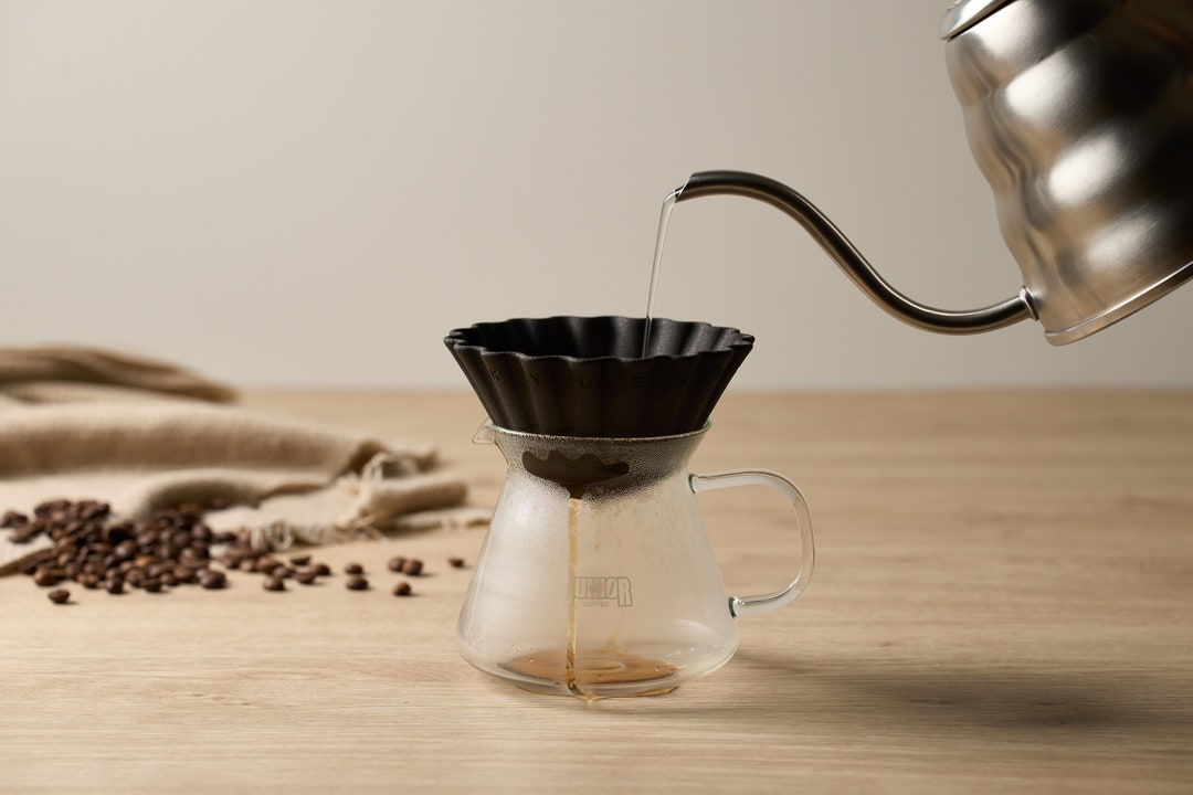 Japanese Ceramic Wave Coffee Filter Dripper Regular, Handmade Reusable ...