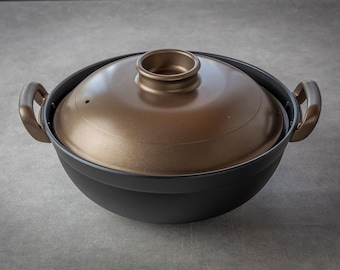 Tillverkad i Japan, 26 cm nonstick aluminium Donabe, lätt, Wu Wen Nabe varm gryta