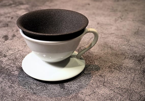 日本製陶器製コーヒーフィルター＆コーヒードリッパーセット、再利用 