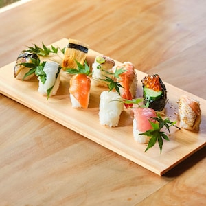 Japanese Hinoki Cypress Wood Cutting and Serving Board, 175 x 330 mm (6.9 x 13 inches) Handmade Chopping Board
