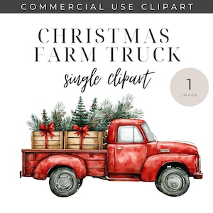 Aquarel vintage vrachtwagen kerst clipart voor winterseizoen, enkele clipart, rode vrachtwagen met kerstbomen clipart, kerst vrachtwagen, kerst vrachtwagen, png PNGEgg
