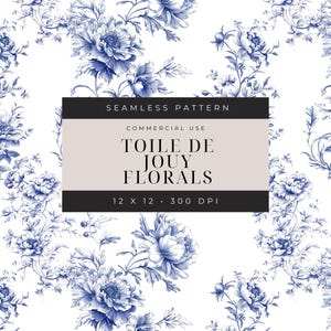 Motif floral sans couture de chinoiseries, motif toile de Jouy, motif floral vintage, papier numérique chinoiseries bleu, motif sans couture vintage