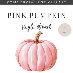 Elegant Pumpkin Clipart, Watercolor Pink Pumpkin Clipart, Single Clipart, Commercial Use, Watercolor Pumpkin, Graphics, PNG