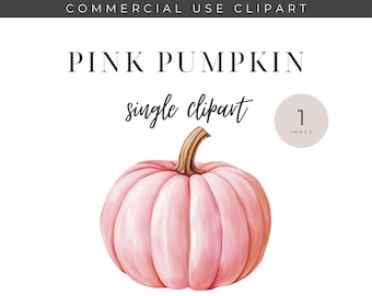 Watercolor Pink Pumpkin Clipart: Elegant Fall Graphics (PNG)