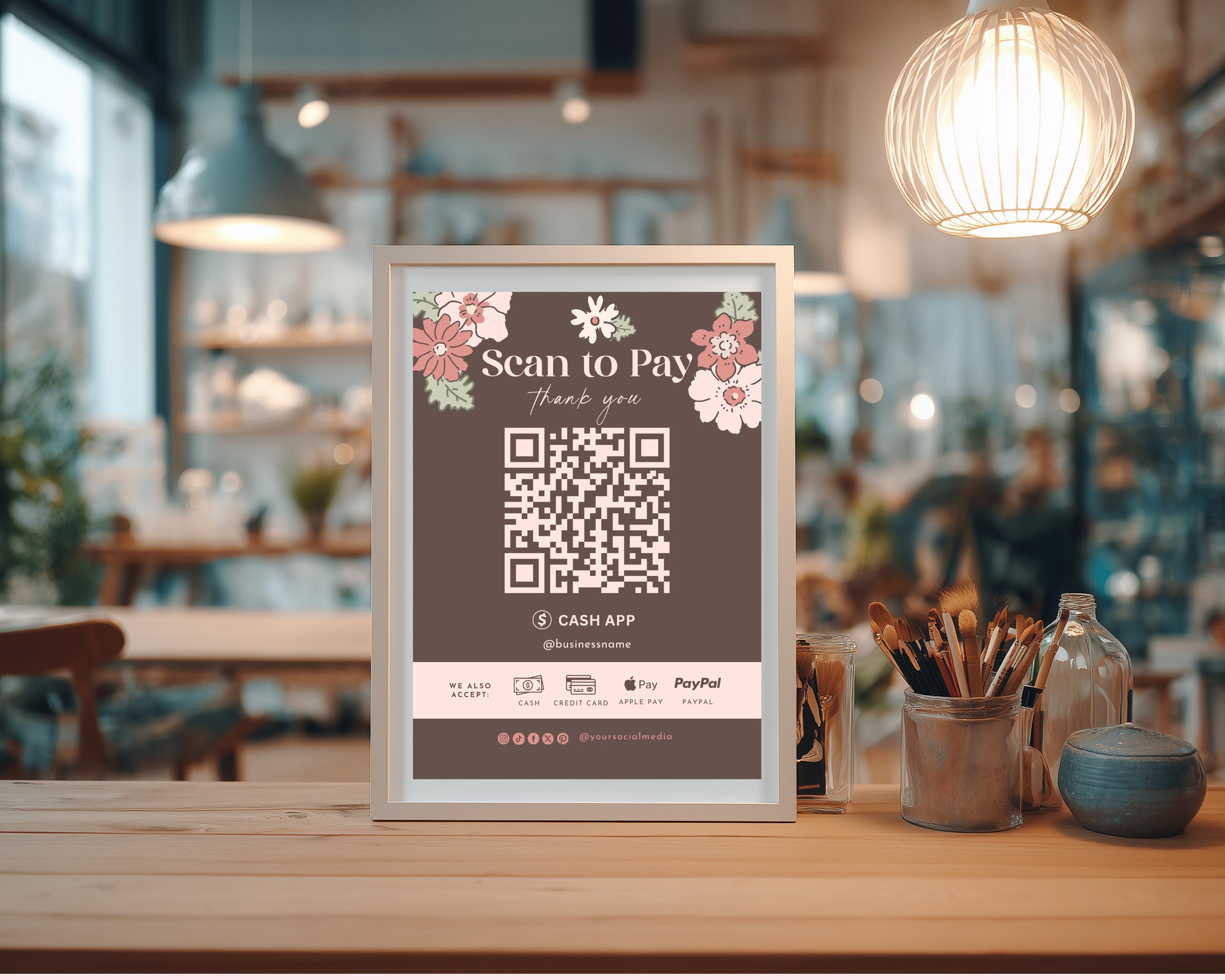 Scan to Pay QR Sign Template: Editable & Customizable (digital Download ...