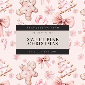 Watercolor Christmas Bows Seamless Pattern: Coquette Digital Paper (PNG)