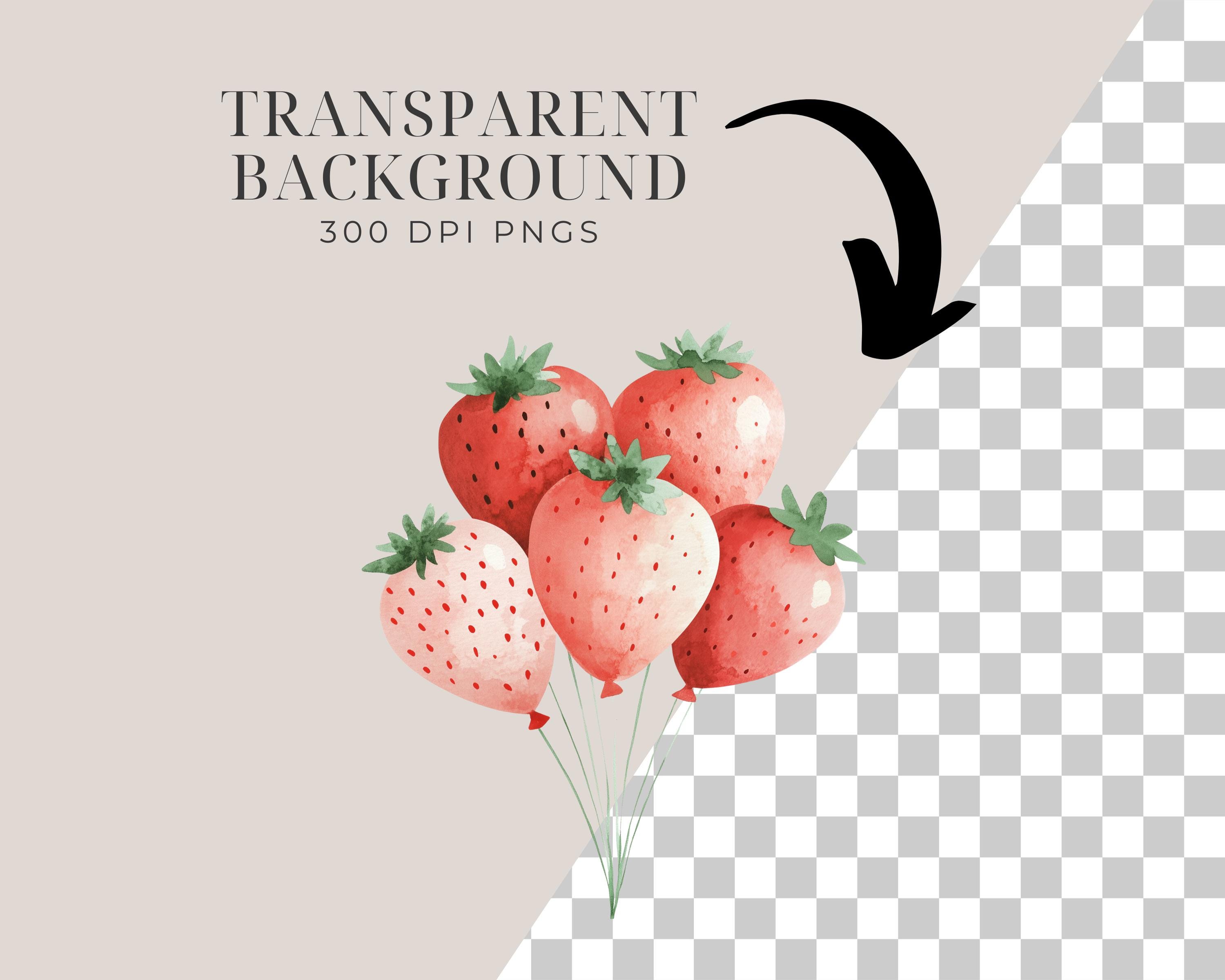 Watercolor Strawberry Clipart Set: Berry First Birthday, Dessert PNG ...