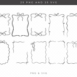 Whimsical Hand Drawn Coquette Bow Frames