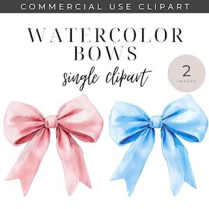 Aquarell Schleife Clipart Bundle, Blaue Schleife Clipart, Rosa Schleife Clipart, Aquarell Bögen Png, Kokette Clipart, Kokette PNG, Aquarell Kokette