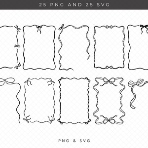 Whimsical Hand Drawn Coquette Bow Frames