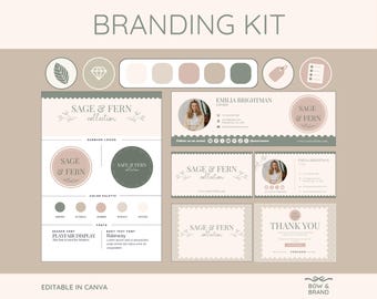 Boho Small Business Branding Kit: Editable Canva Templates (Digital Download)