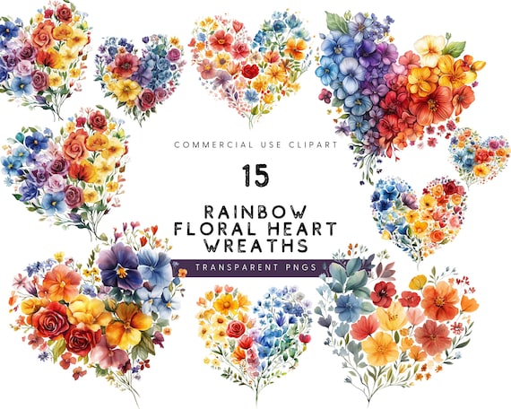 Flower Heart Wreath Clipart