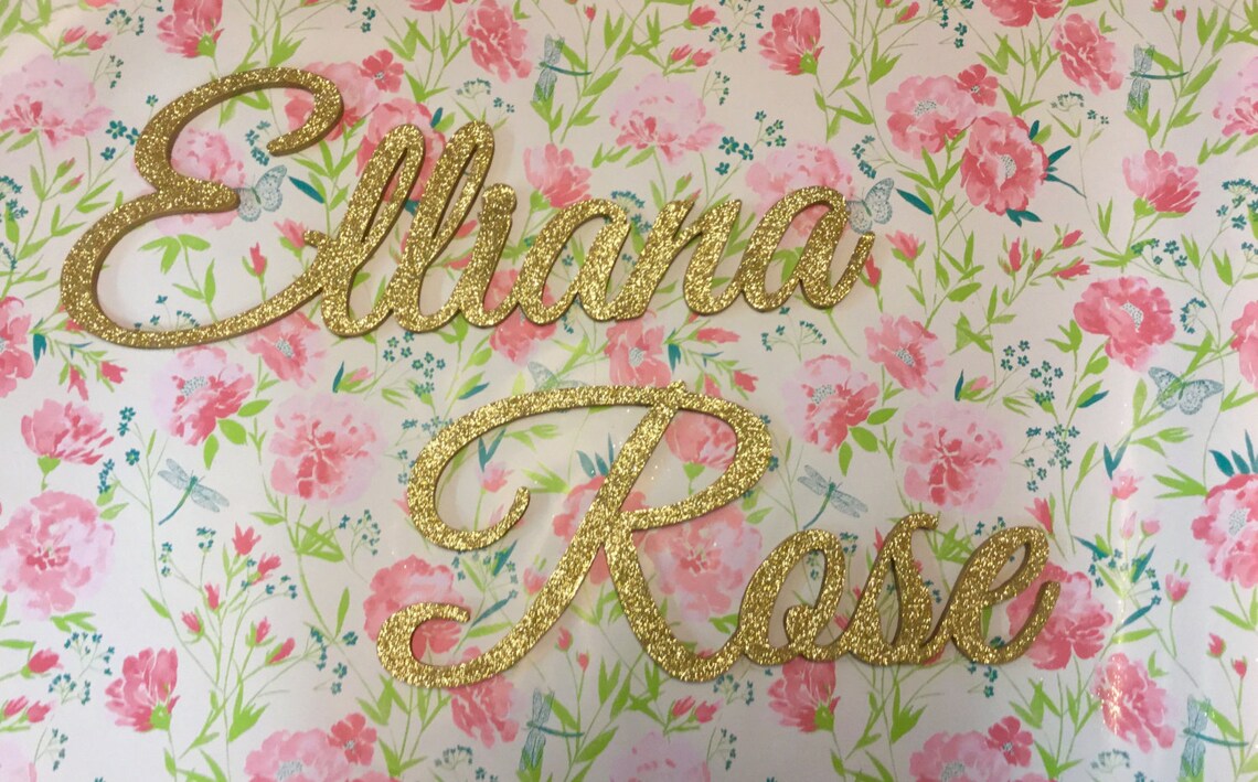 Gold Glitter Connected Wall Letters Wood Wall Decor Baby and Etsy