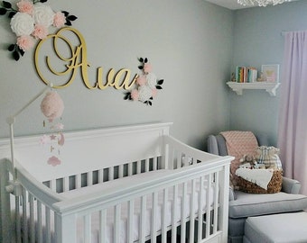 Baby Name Signs for Nursery Girl  Wooden letters for Wall Decor Nursery Name Sign Wall Letters GLITTERED Nursery Decor