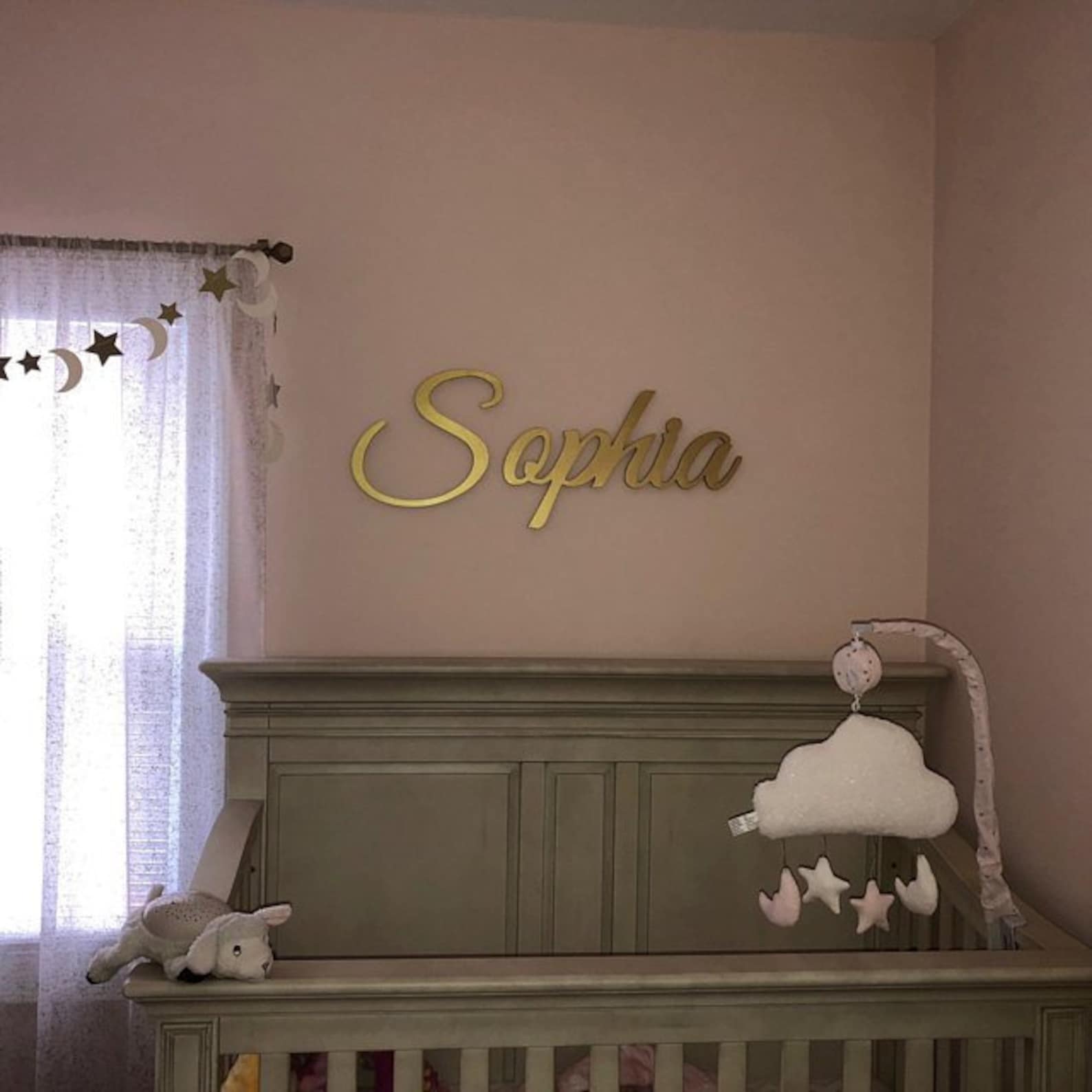 Gold Glitter Connected Wall Letters Wood Wall Decor Baby and Etsy
