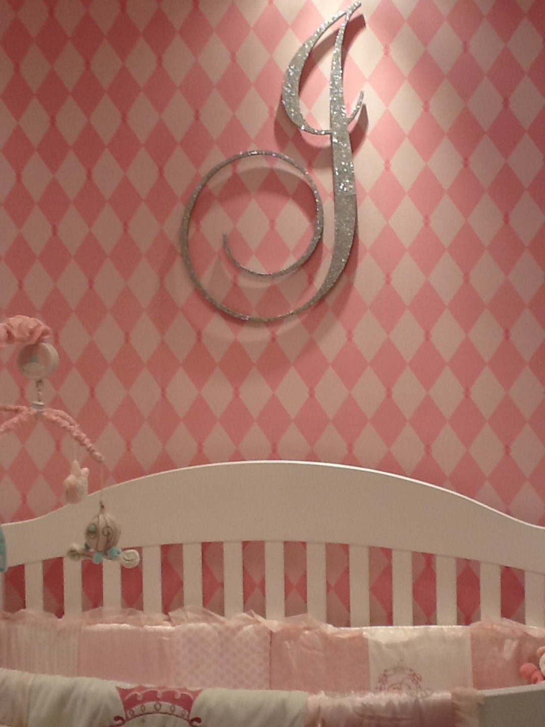 Wall Letters Nursery Wall Art Large Script Initial Etsy