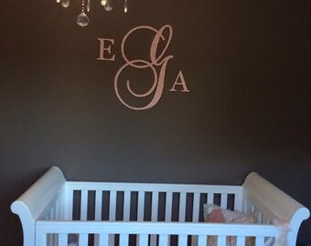 Glitter 3 piece Wood Monogram Childrens Wall Decor Nursery Decor Baby and Child