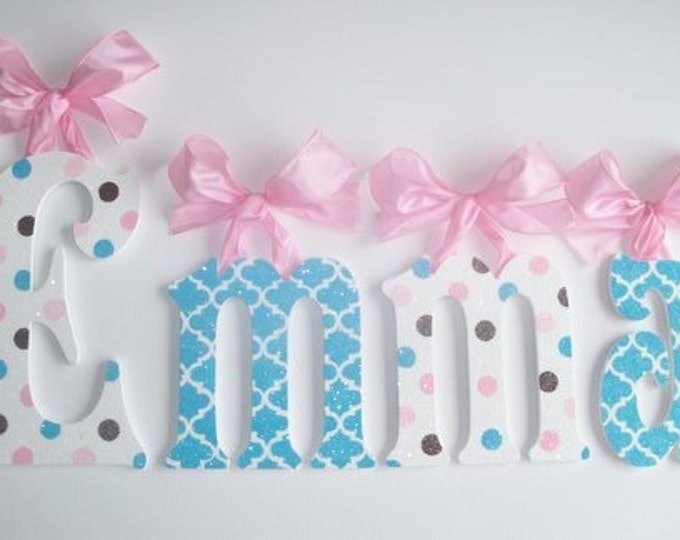 Wood Wall Letters Kids Nursery Decor GLITTER and SPARKLE Etsy
