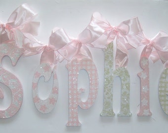 GLITTER and SPARKLE childrens wall letters Nursery Name Kids art Nursery Decor Photo Prop