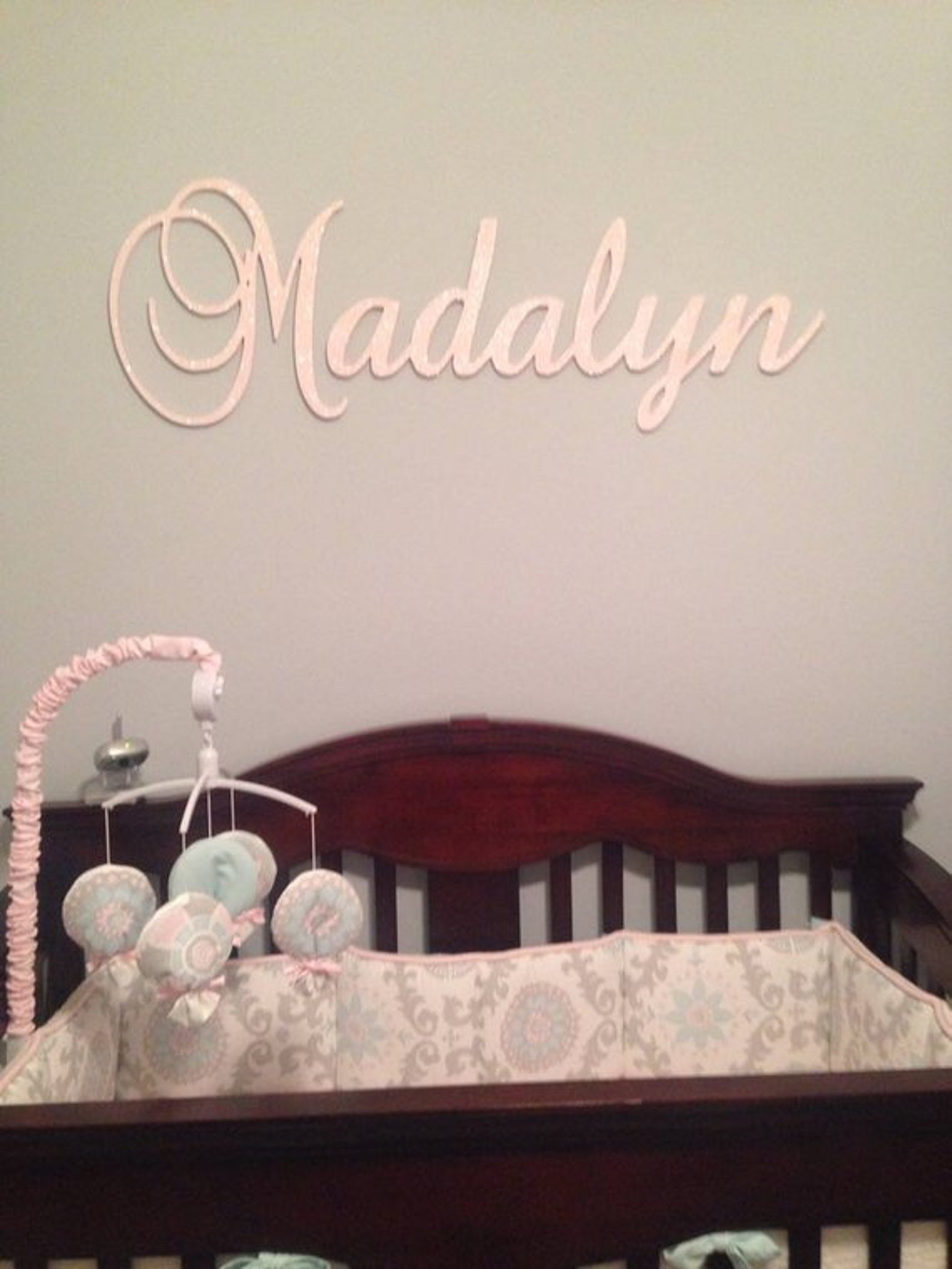 Custom Wood Name Sign Nursery Room Decor GLITTER Name Sign Etsy