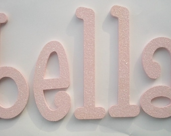 GLITTER and SPARKLE - Hand Painted - Custom Wooden Wall Letters