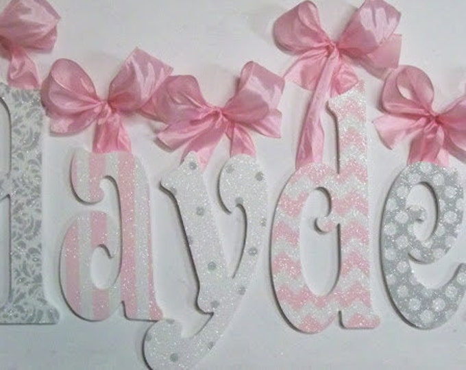 Wood Wall Letters Baby Nursery Letters Chevron Children Room Decor Baby