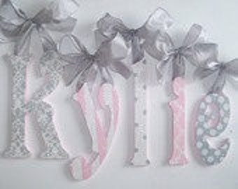 Baby Nursery Wall Letters, GLITTER and SPARKLE, Custom hand painted childrens decor