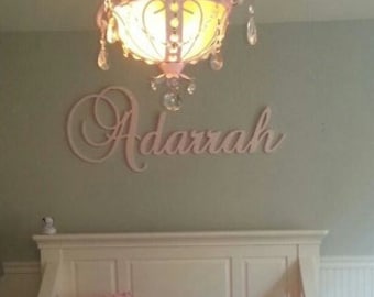 GLITTER Nursery Wall Letters- Baby Girl Nursery Decor- Personalized Name- Wooden Hanging Letters