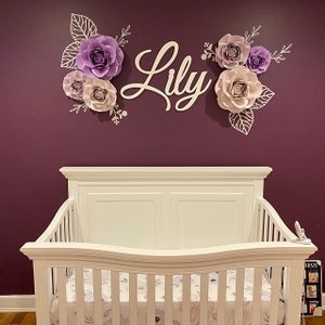 Wooden Name Sign - Nursery Name Sign for Baby Girl - Custom Wood Letters - Baby Shower Gift - Wood Name Sign Nursery Decor  - Art Above Crib