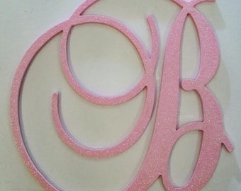 GLITTER et SPARKLE 24 pouces lettres murales de pépinière de bébé, lettres murales peintes à la main, monogramme fait sur commande pour le mariage ou la pépinière