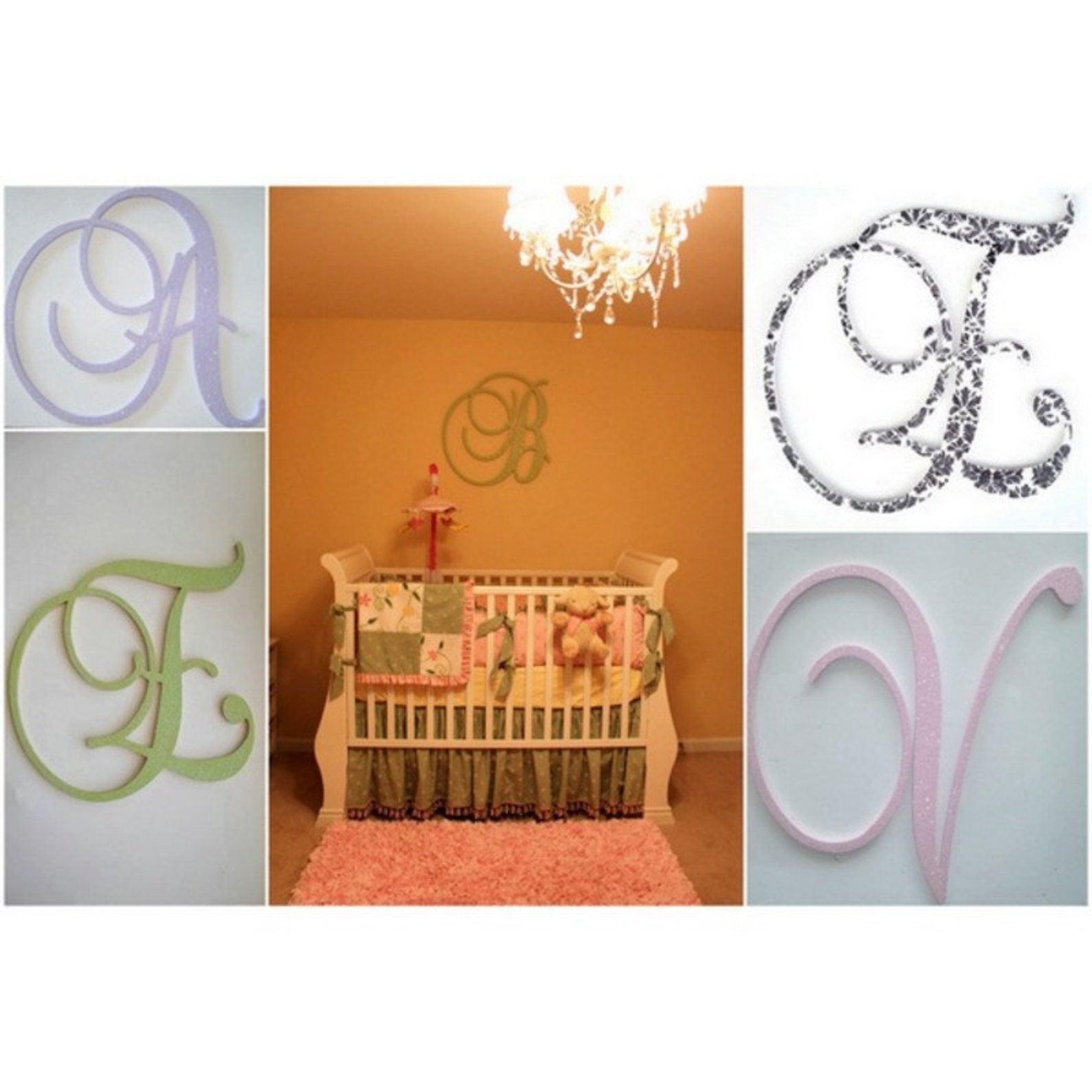 Hand Painted Glitter Wall Letters Wedding Decoration Etsy