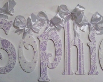 Wood Letters - Wooden Wall Letters - Baby Name Letters - Glitter and Sparkle