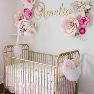 Baby Name Sign for Nursery Girl Wall Letters Wooden Letters Wall Decor Nursery Name Sign Wood Letters GLITTERED gold