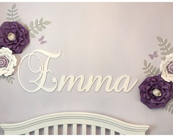 Nursery Name Sign Girl Wooden Letters for Nursery Decor Name Letters for Wall Custom Wood Name Sign GLITTER Eco Friendly Paint