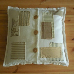 patched and frayed pillow cover