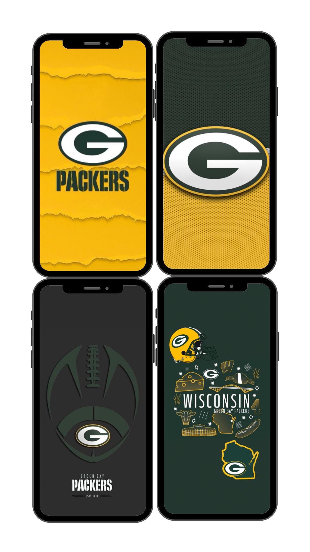 Green Bay Packers Wallpaper Football Phone Background Bundle of 4