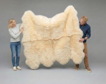 ON SALE Natural Sheepskin Octo Rug & Throw Gift for Living Room, Bed Decor Sheepskin Rug Luxury Medical Sheepskin natural Rug Gift For Her