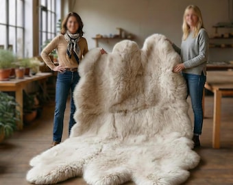 Real Fur Sheepskin Rug New Zealand Sheepskin Rug for Bed Room-Soft Carpet Gift Fur Sheepskin Luxury Rug-Floor Rug Custom Carpet Gift for Her