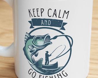 Keep Calm and Go Fishing mok | Koffiekopje Vaderdag