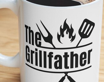 Grillfather Tasse - Lustige Grillvater Papa Kaffeetasse, Geschenk zum Vatertag