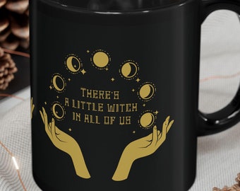 Witchy Moon Phase Mug: Boho Halloween Tea Cup