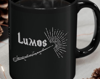 Taza de café con hechizos de mago: taza de té gráfica mágica Lumos