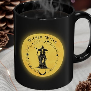 Wicked Witch Black Coffee Mug  | Spooky Halloween Tea Mug for Women | Gift for Witch Lovers