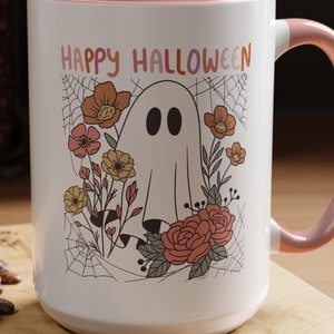 Cute Ghost Coffee Mug | Spooky Halloween Tea Cup | Fall Graphic Mug