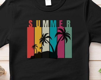 Tropical Palm Tree Beach T-Shirt: Unisex Summer Vacation Tee