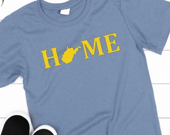 West Virginia State Umriss T-Shirt: WV Home Souvenir Tee