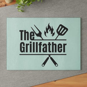BBQパパ ガラスカッティングボード | 父の日やグリルファンへの面白いギフト、The Grillfather