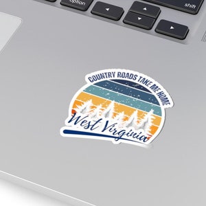 West Virginia Aufkleber: Country Roads Travel Decor, Vintage-Stil