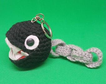 Kettenhund-Amigurumi-Anhänger/Schlüsselanhänger – inspiriert von Super Mario